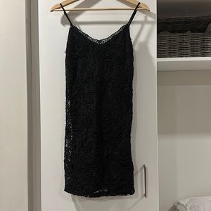 Zara black mini lace dress